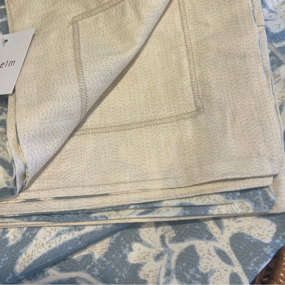 NEW West Elm Blue Cotton Floral Botanical Queen / King Bedding Duvet & Sham Set